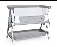Foldable Baby Bedside Crib Co-Sleeper Cot with Mattress Travel Bag Breathable