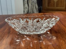Pressed Glass Oval 7.5” Decorative Sweet Dish