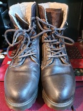 Mens WRANGLER Brown Leather Fleece Ankle aviator/ biker Boots uk9 eu 43