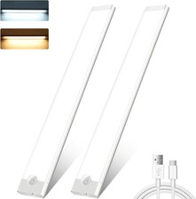 Under Cabinet Kitchen Lights, 2 Pack 72 LEDs 3 Modes Motion Sensor.