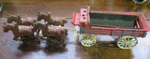 Vintage cast iron horse drawn - vintage,