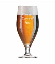 Personalised 1 Pint Chalice Beer Lager Glass, Engraved Gift