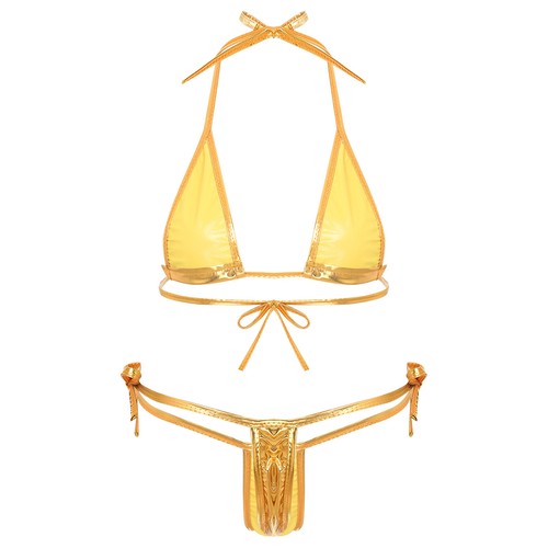 Women shiny metallic bikini - women,