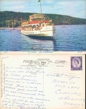 MV Swan Lake Windermere Cumbria England H Webster 1961 postmark Boat Printed
