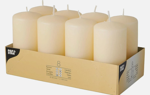 Pack cream pillar candles - of, 8