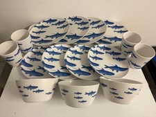 FISH Melamine dining set 15 piece - plates/bowls/cups