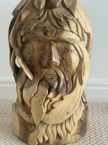 Hand carved wooden green - carved,
