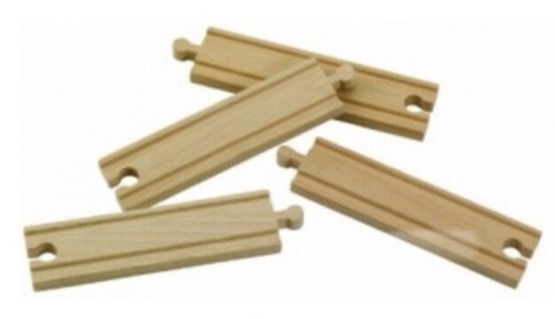 Wooden railway track 17cm - track,