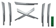 😀 LEGO Weapons Pack x7 * GENUINE * NEW * silver-pearl-grey blade VERY LONG A