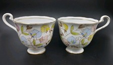 2 x Bone China Footed Tea