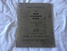Rootes Parts Catalogue - The New Hillman Minx - Published March 1956