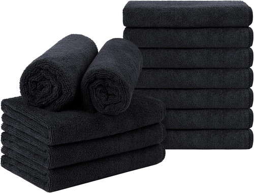 Black salon towel - black,