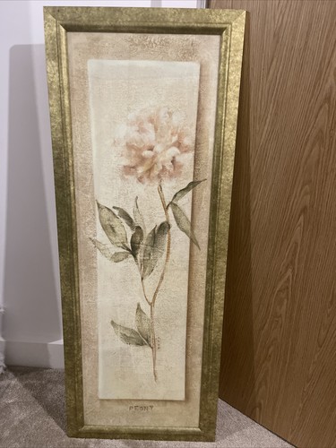 Flower wall art with gold - art,