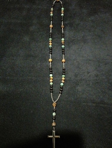 Mens necklace rosary beads - mens, necklace,