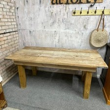 Rustic 6ft Handmade Scaffold Table 4 Plank Chunky Square Legs