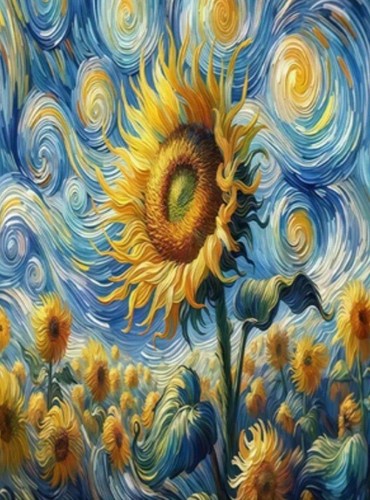 R193 sunflower painting - r193, by