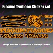 Piaggio Typhoon Tech for fun Decals/Stickers 50 80 125 172 183 ORANGE AND BLACK
