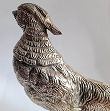 Vintage Metal Pheasant Silver