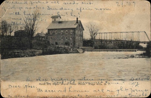 1907 cancel ridge mills - ridge,
