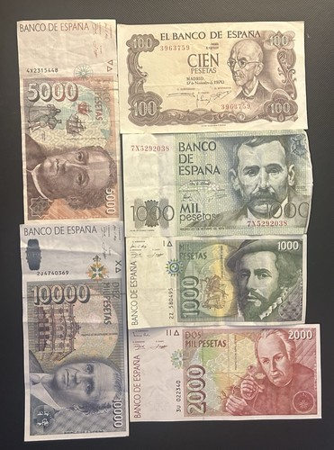 Set banknotes spain - of,