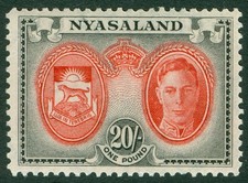 SG 157 Nyasaland 1945. 20/-