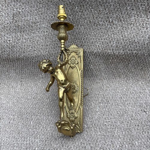 Vintage cherub wall - light, gilt