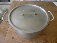 Vintage stock pot, huge pan for Aga, 33cms diameter, good used condition, heavy