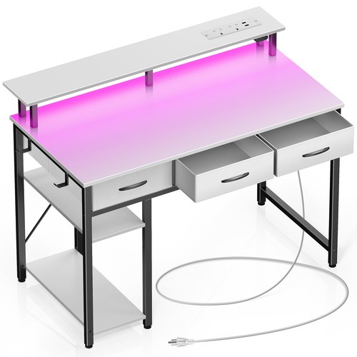 Modern computer desk with led - desk,