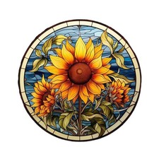 Stained Glass Plate Colorful Window Pendant Ornament Hanging Sun-catcher