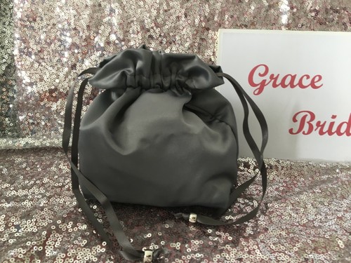 Grey satin dolly bag - grey,