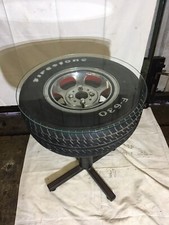 Vintage  Table. Alloy Wheel Slot Mags Ford Mustang. Man Cave Furniture