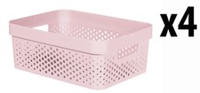 4 x Curver Storage Basket Pink