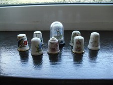 8 x Bone China Thimbles Royal Grafton, Aynesley, Limoges, Sutherland, Birchcroft