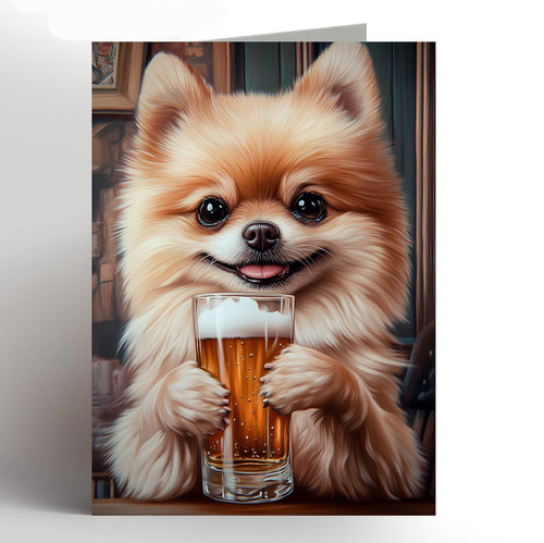 Pomeranian birthday card