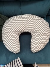 Grey and white feeding pillow