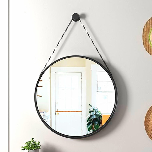 Round black metal wall - black,