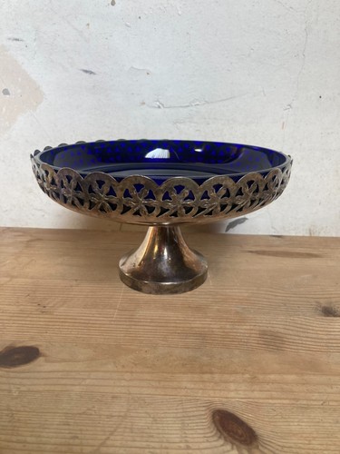 Silver glass fruit bowl - bowl, metal