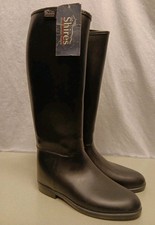 SHIRES 918 LONG RUBBER RIDING BOOTS BLACK SIZE 7 EU 41 RRP £99.00