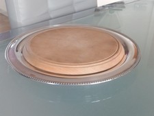 ANTIQUE MAPPIN & WEBB WOODEN BREAD BOARD.SILVER PLATED PRINCES PLATE BASE c1920