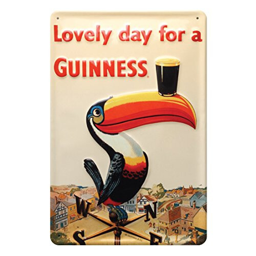 Guinness metal toucan label - guinness,