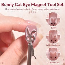 Folded Ear Rabbit Cat Eye Magnet 3D Bunny Magnet Set Gel Polish Manicure Tools