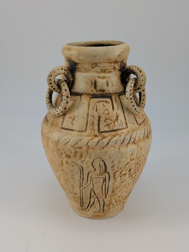 Vintage egyptian ceramic vase - egyptian,
