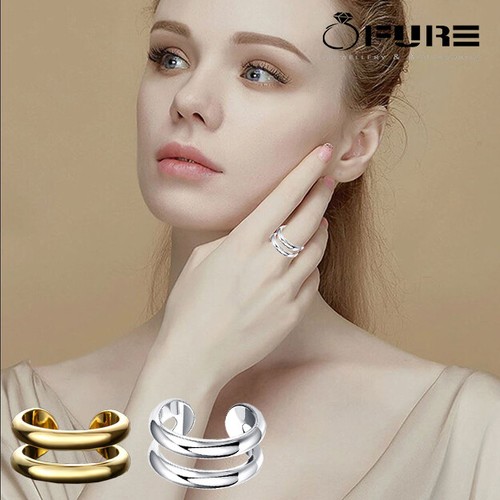 Open double line ring - line, thumb