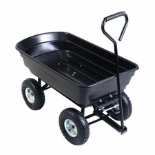 New Black Garden Dump Cart 75L