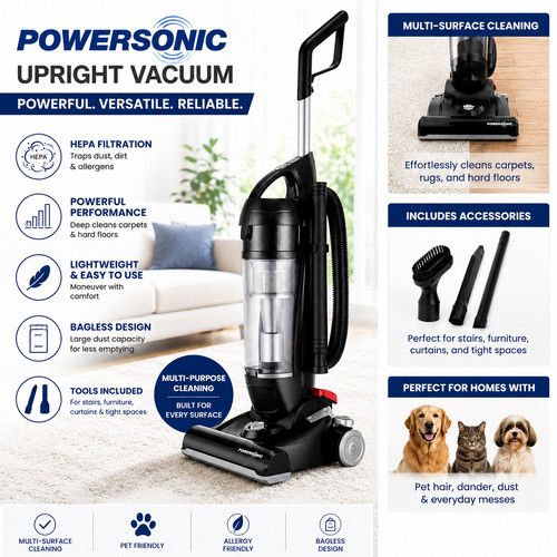 Bagless upright vacuum cleaner - bagless,