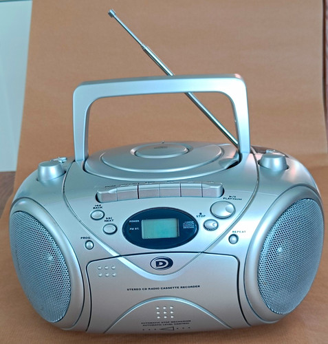Silver portable boombox - portable,