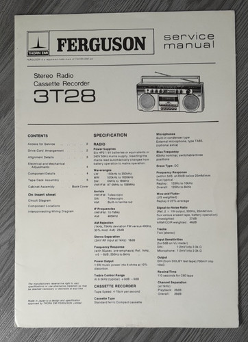 Ferguson 3t28 stereo radio - stereo,