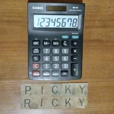 Casio MS-8S Desktop Calculator Two Way Power Tax Black -Tested