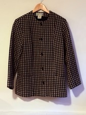 Vintage Heather Valley Pure New Wool Navy Beige Check Size 12