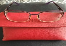 GUESS DESIGNER WOMEN'S GIRL'S PURPLE METAL FRAME GLASSES & CASE